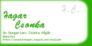 hagar csonka business card